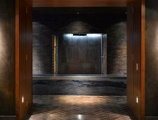 Luxury spa with illuminated shower and cool-down room
