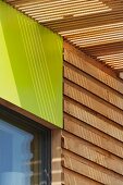 Detail of ecological wooden house