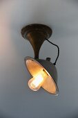 Vintage ceiling lamp with metal bracket