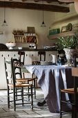 Rustic kitchen-dining room with wooden table