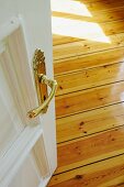 Open door and wooden floor