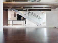 Vacant modern home with hardwood floor