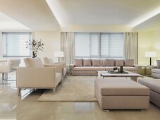 Modern monochromatic living room