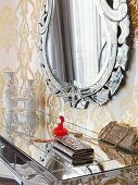 Decorations on mirror dresser