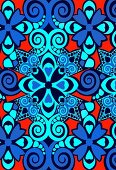Blue and orange geometric pattern (print)