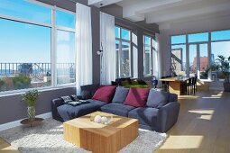 Living Room in an Open Concept Apartment