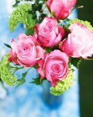 Mothers' Day bouquet of roses and hydrangeas