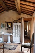 Vintage, attic bathroom in Mediterranean holiday home