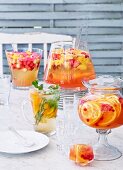 Four different summer fruit punches