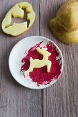 Potato print - cut-out potato deer