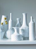 Collection of white, china retro vases