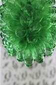 Lampshade made from green glass flowers