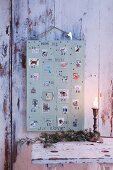 Selbstgebastelter Adventskalender aus Stempeln & Briefmarken
