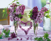Heart of lilac flowers