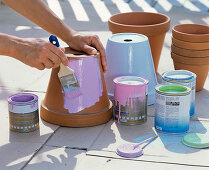 Clean and paint clay pots