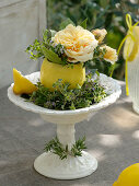 Hollowed lemons as mini vases