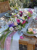 Lush flower table arrangement