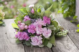 Bouquet with dianthus, Rose, sage