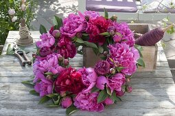Wreath made from peonies