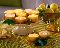 Lemons as tealight holders