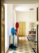Eclectic Italian living room with tiled floor