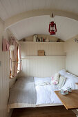 Builder's trailer converted into country-house-style tiny house
