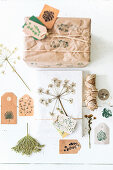 Verpackungsidee mit botaninschen Motiven