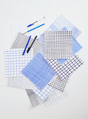 Squares of checked paper
