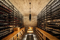 Wine cellar with wine racks