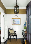 Colonial hallway with cassette walls