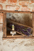 Homemade lavender air freshener in rustic surroundings