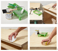 Instructions for building a workshop trolley (sanding surfaces)