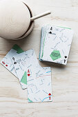 Playing cards with a street map motif