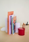 DIY bookends made from plaster