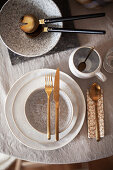 Table setting in earth tones