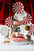 DIY circus - opener with animal figures and paper plates