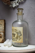 Old apothecary bottle with label