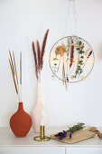 DIY Dried Flower Hoop with fairy lights