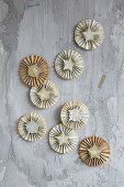 DIY rosettes made from book pages