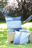 DIY pillowcases made from old denim pieces