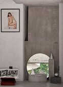 Room with concrete wall and nude photo