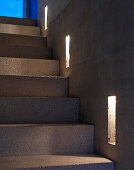 Concrete steps with lighting