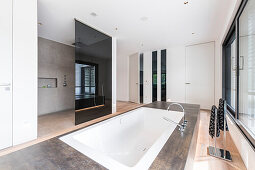 modern bathroom in an architecture house in the Bauhaus style, Oberhausen, Nordrhein-Westfalen, Germany