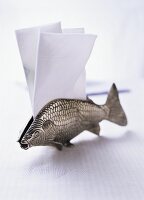 Silver fish napkin holder