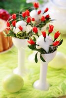 Eggs studded with chillies (Easter decoration)