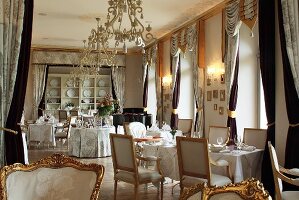 The restaurant in the luxury hotel Chateau Mcely (Czech Republic)