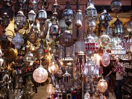 Oriental shop selling lamps and accessories