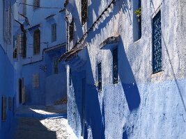 Blue alleys in the Medina of Chefchaouen, Morocco