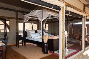 A luxury tent in the 'Boulders Safari Camp', Wolwedans, NamibRand Nature Reserve, Namibia, Africa