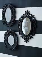 Halloween mirrors with ornate black frames
